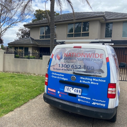 NWAR service vehicle outside a resident home.