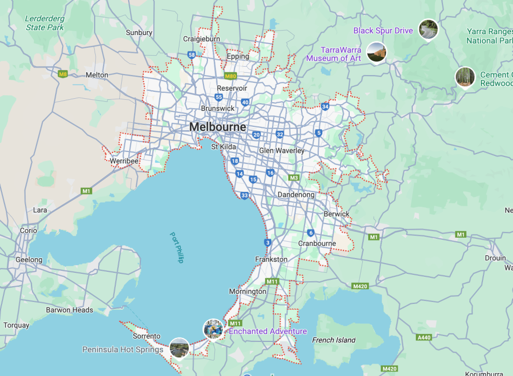 NWAR Melbourne Map